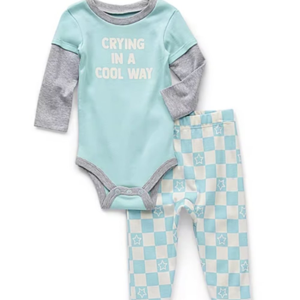 OKIE DOKIE BABY BOY 2PC BODY SUIT SIZE 9M  #K89